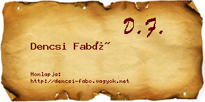 Dencsi Fabó névjegykártya